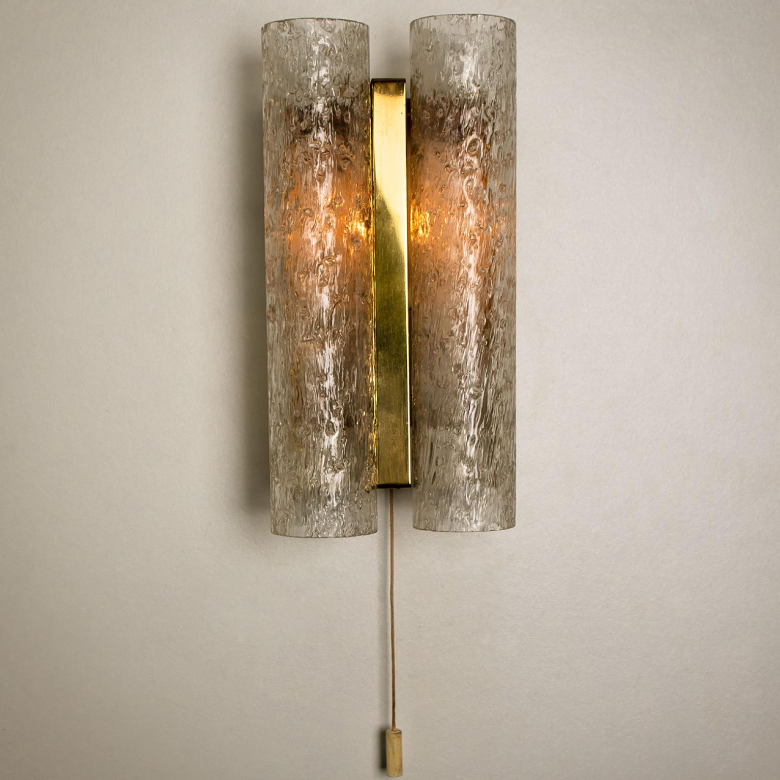 Pair of Doria Wall Lamps in Brass and Glass, 1960s 1