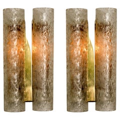 Antique Pair of Doria Wall Lamps in Brass and Glass, 1960s
