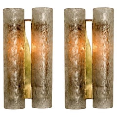 Pair of Doria Wall Lamps in Brass and Glass, 1960s