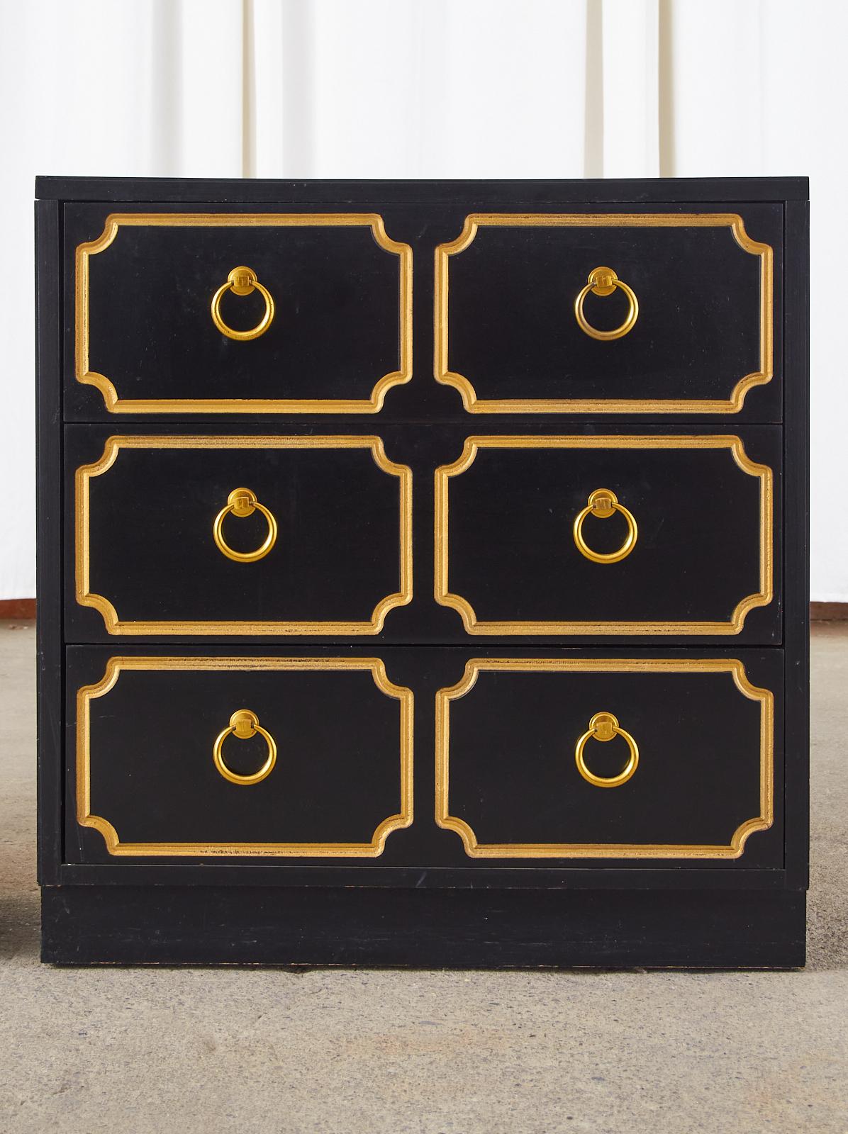 Hollywood Regency Pair of Dorothy Draper Espana Style Chest of Drawers