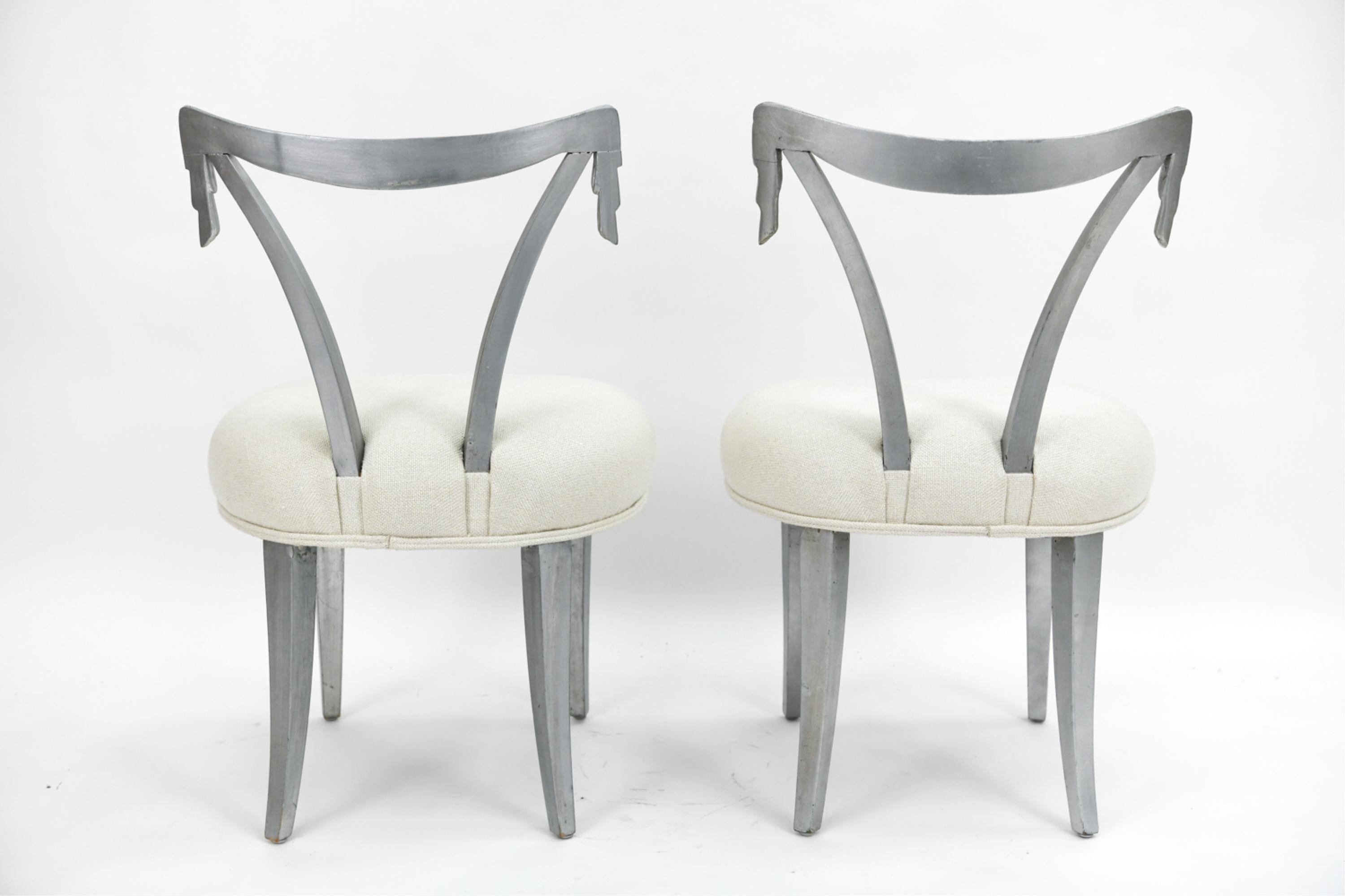 Pair of Dorothy Draper Grosfeld House Side Chairs, Mid-Century Modern In Good Condition For Sale In Stamford, CT