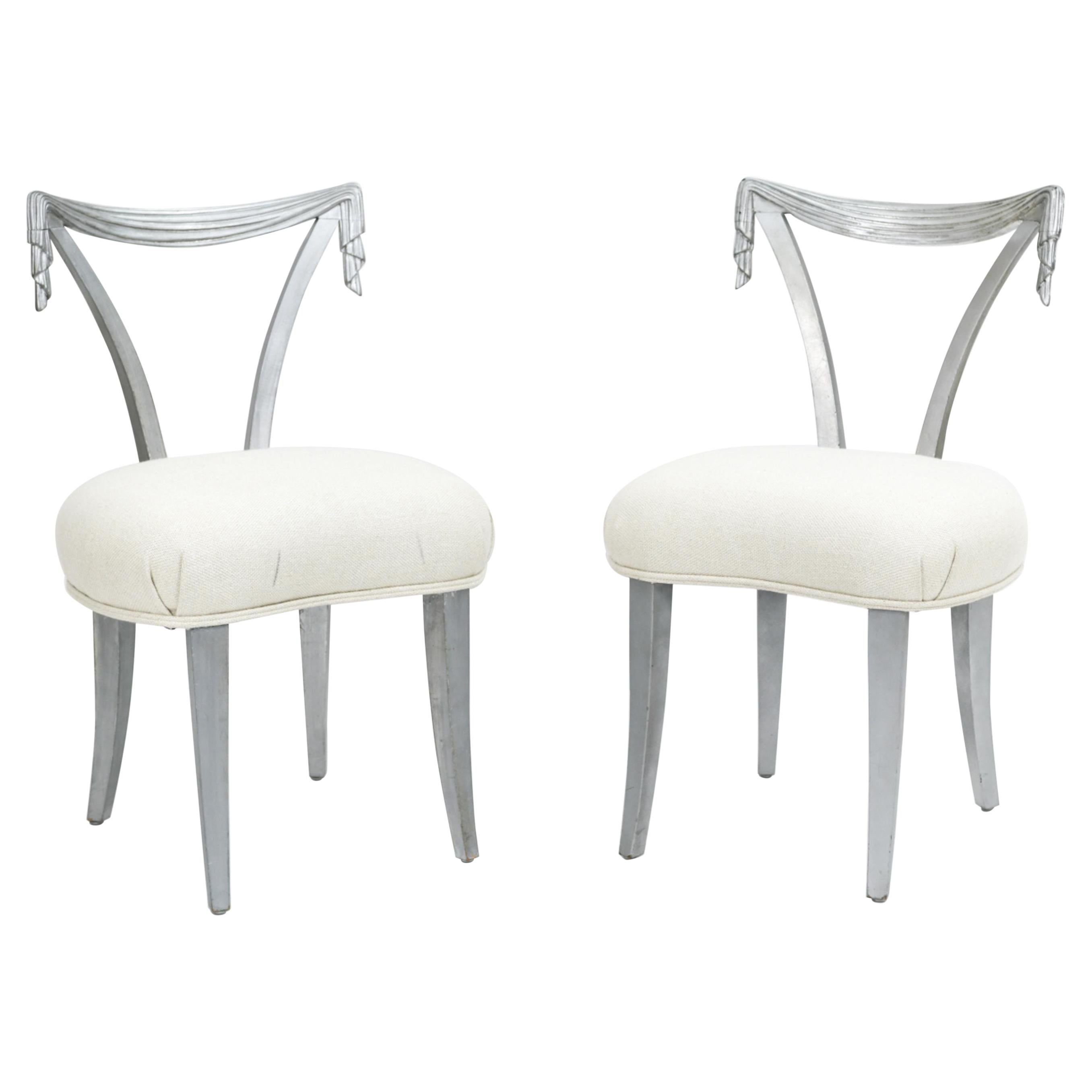 Pair of Dorothy Draper Grosfeld House Side Chairs, Mid-Century Modern