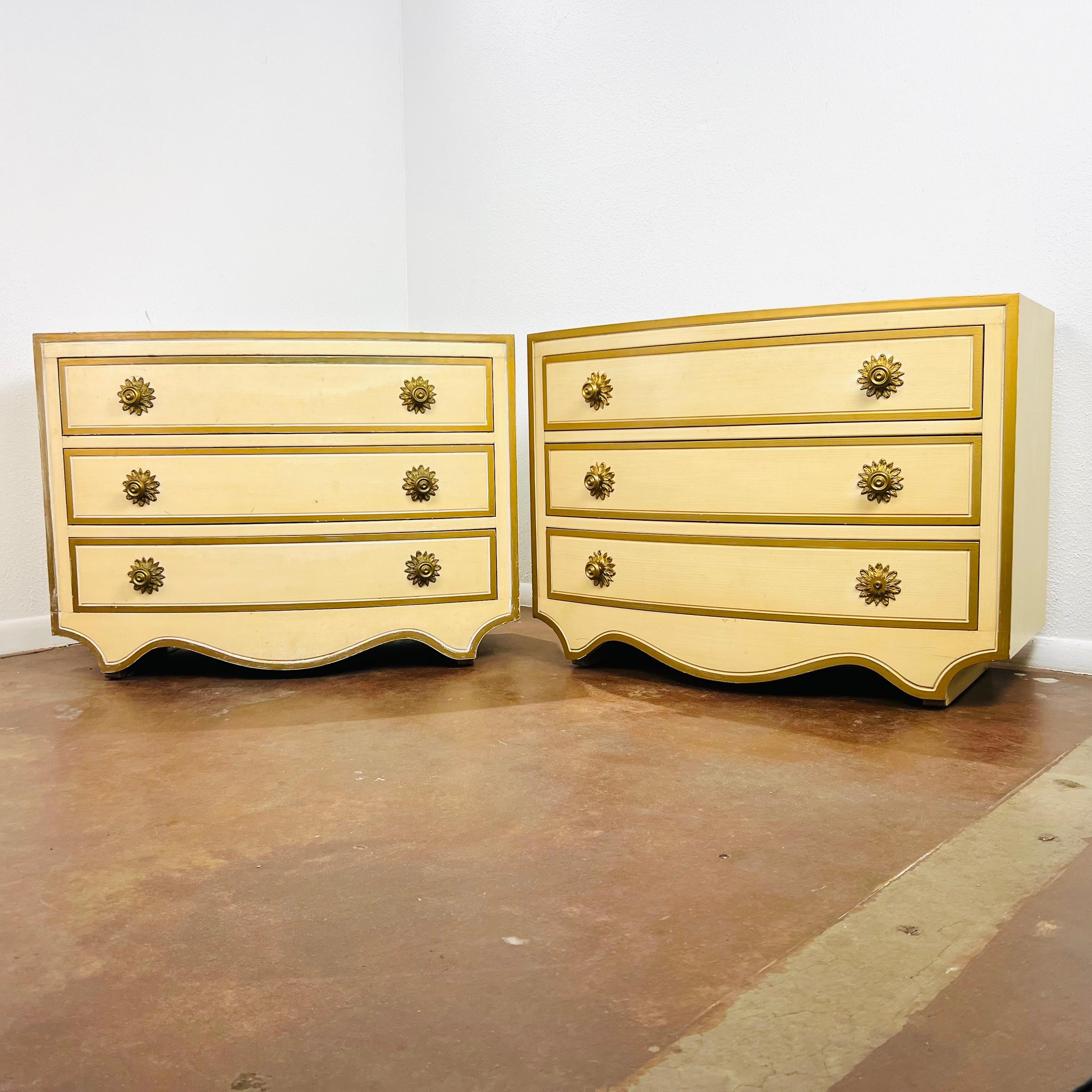 Pair of Dorothy Draper Hollywood Regency Chests For Sale 1