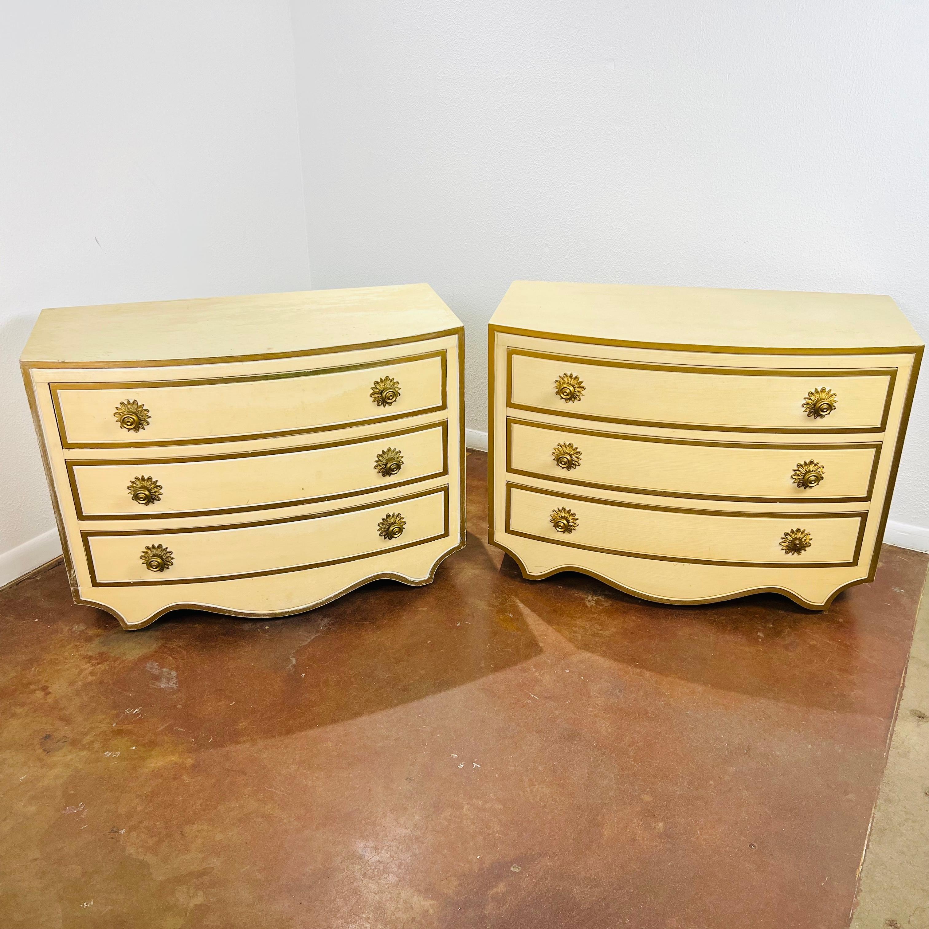 Pair of Dorothy Draper Hollywood Regency Chests For Sale 2