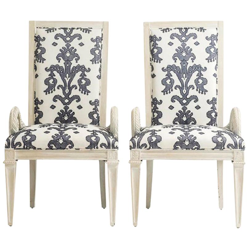 Pair of Dorothy Draper Style Armchairs