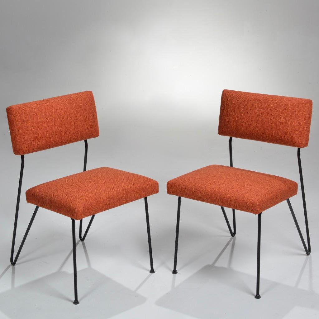Rare Pair of Dorothy Schindele Hairpin Leg Chairs, Circa 1949 For Sale 2