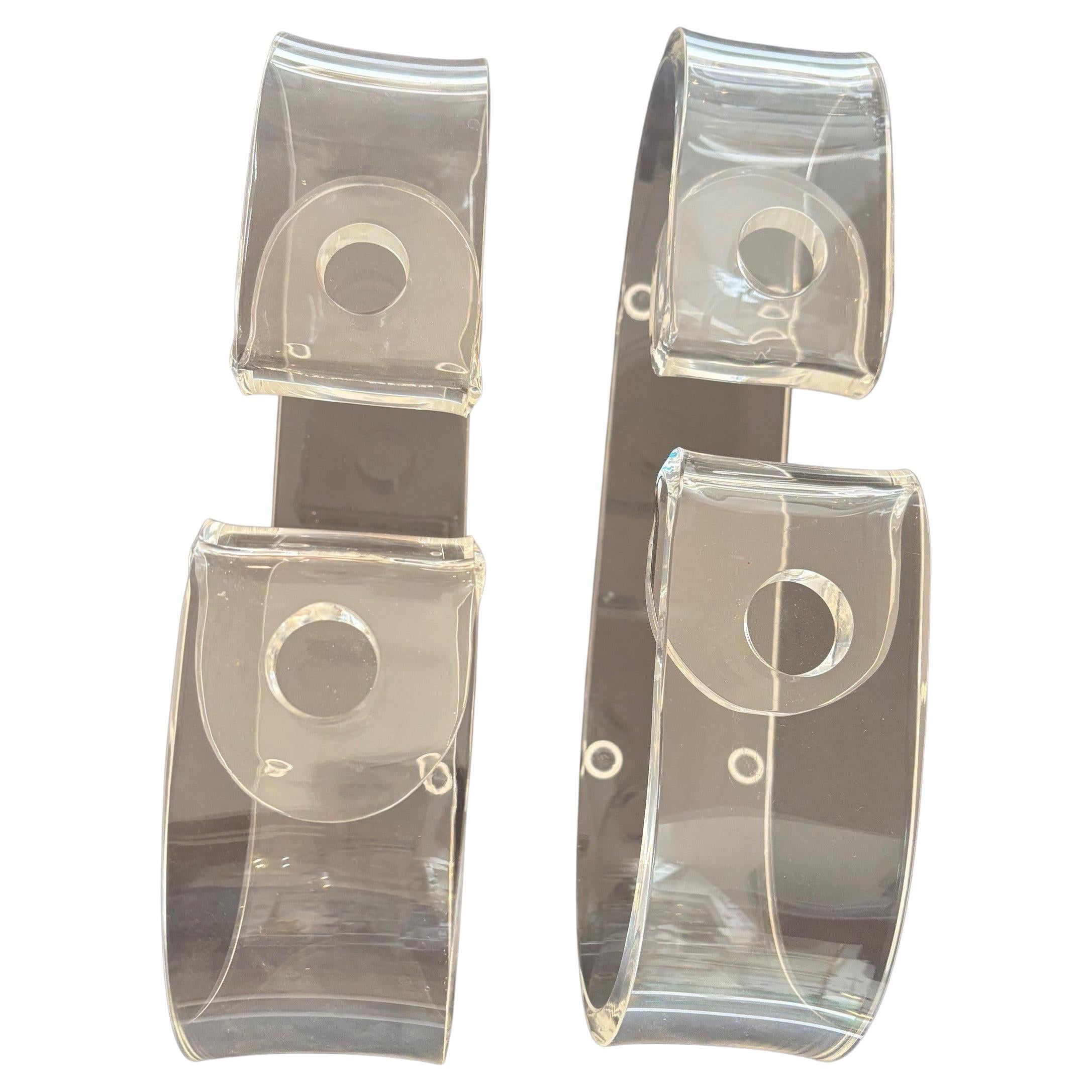 Pair of Dorothy Thorpe Candleholders For Sale