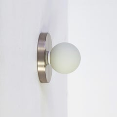 Pair of Globe Sconces, Research.Lighting, Brushed Nickel, 3in Glass, MTO