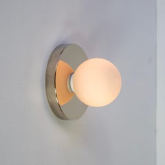 Paire d'appliques Globe, recherche, éclairage, nickel, verre de 3 pouces, fabriquées sur commande