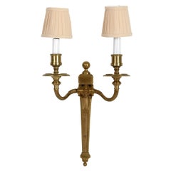 Pair of Double Arm Gilt Neoclassical Sconces