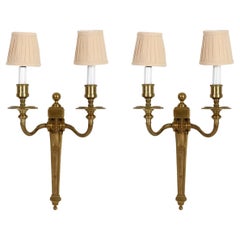 Pair of Double Arm Gilt Neoclassical Sconces