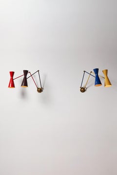 Pair of Double Arm Sconces by Gilardi & Bazarghi