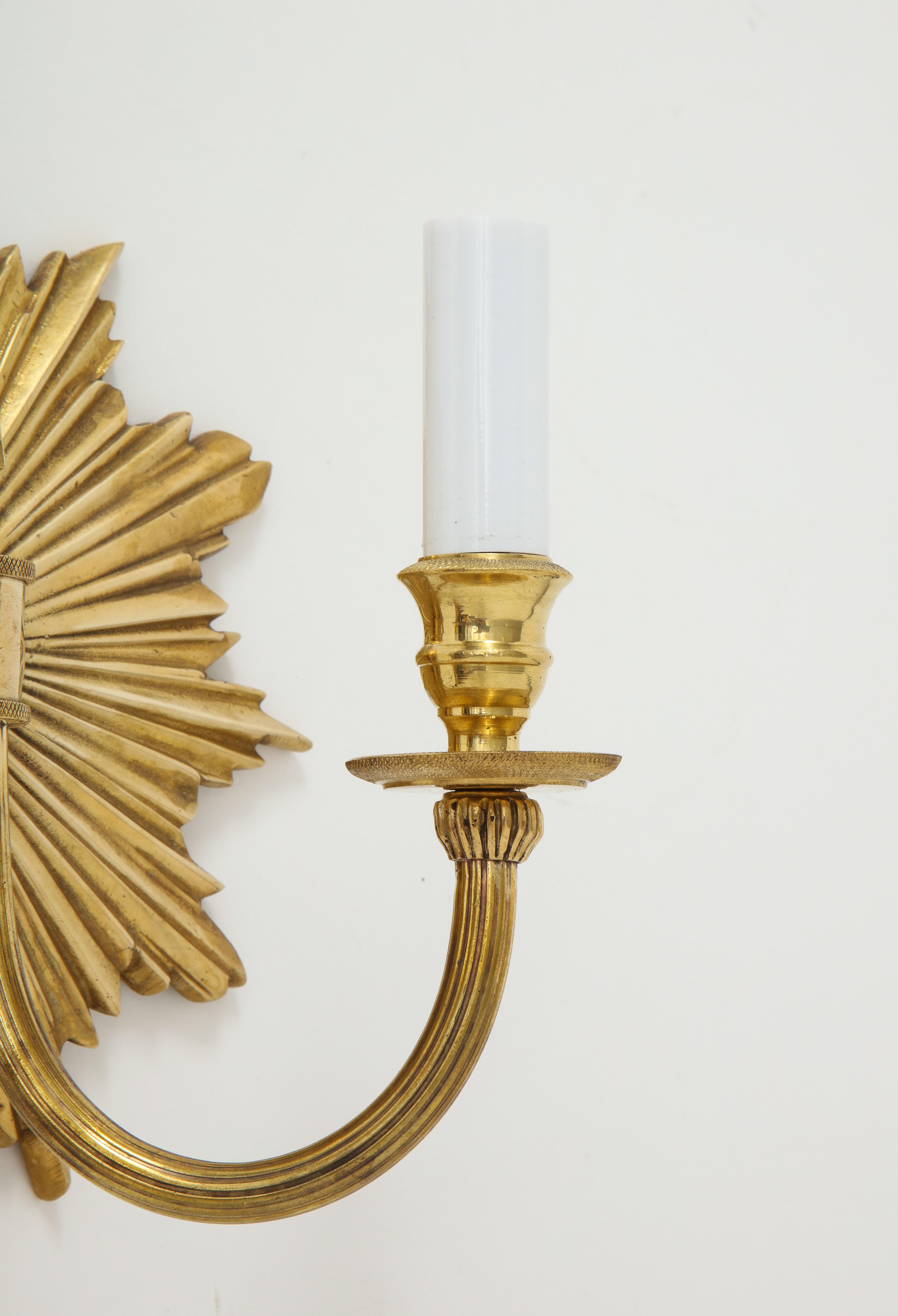 Pair of Double Arm Sunburst Sconces 1