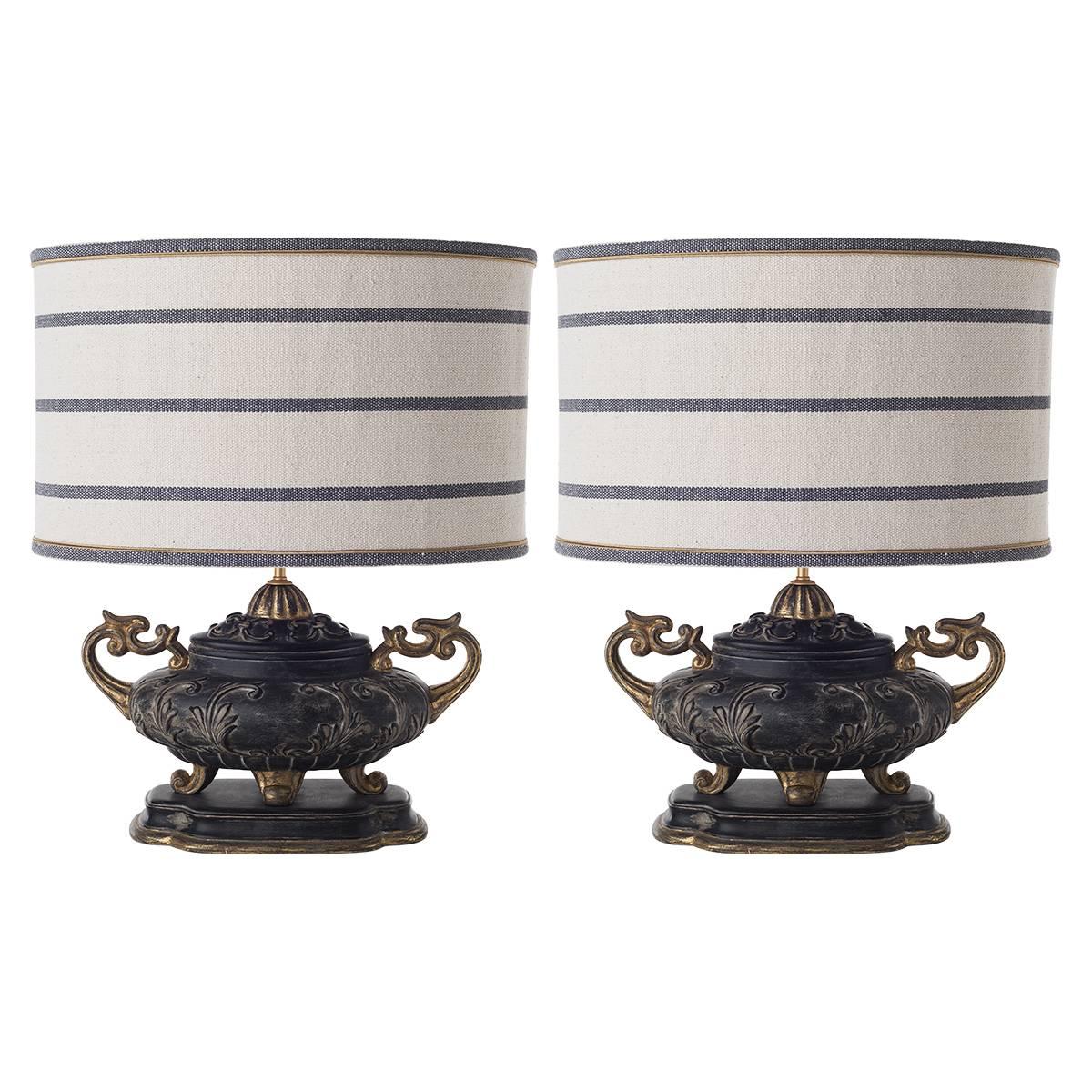 Pair of Double-Armed Table Lamps For Sale