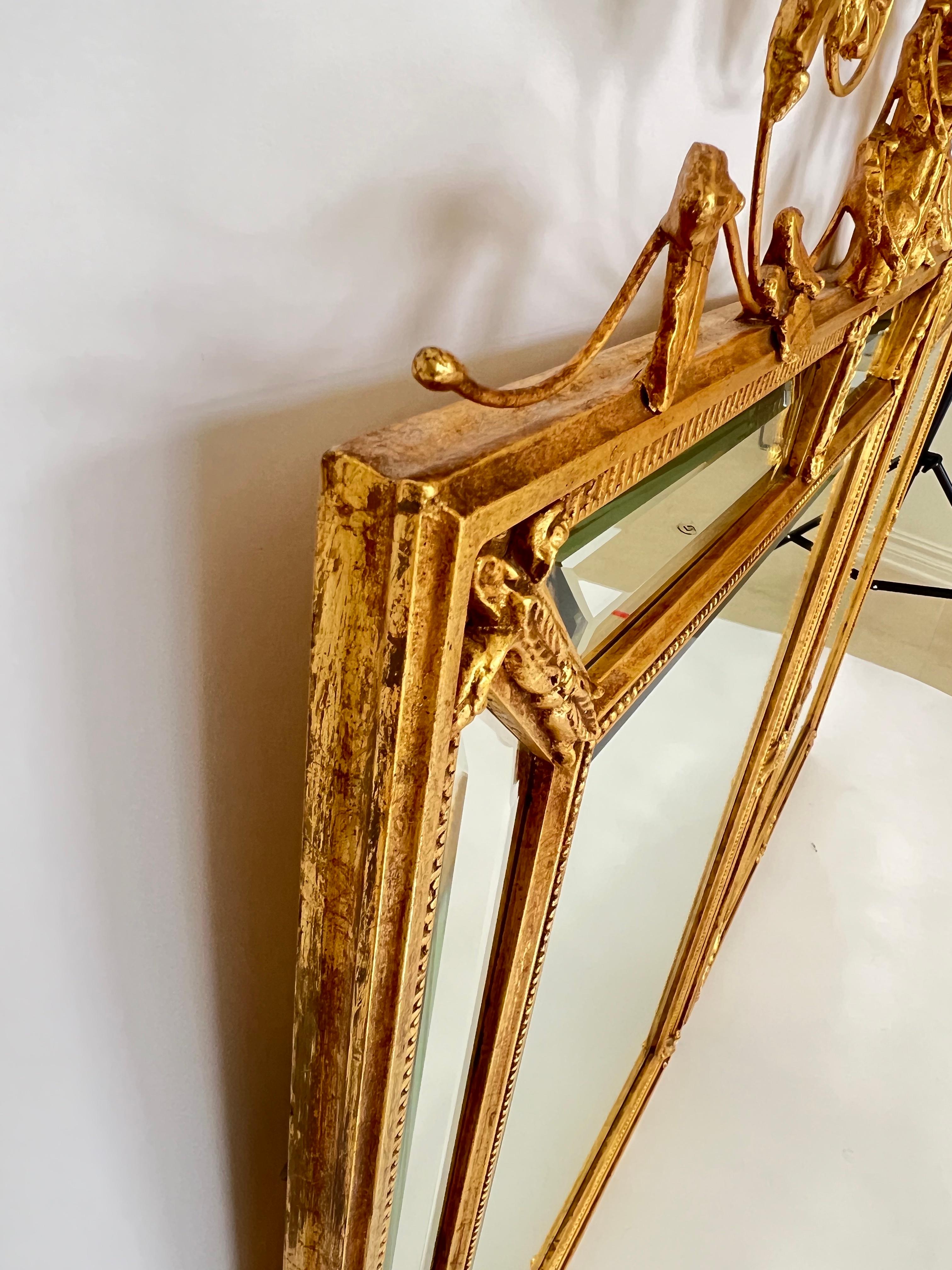 Pair of Double Bordered Hand Gilded Mirrors For Sale 3