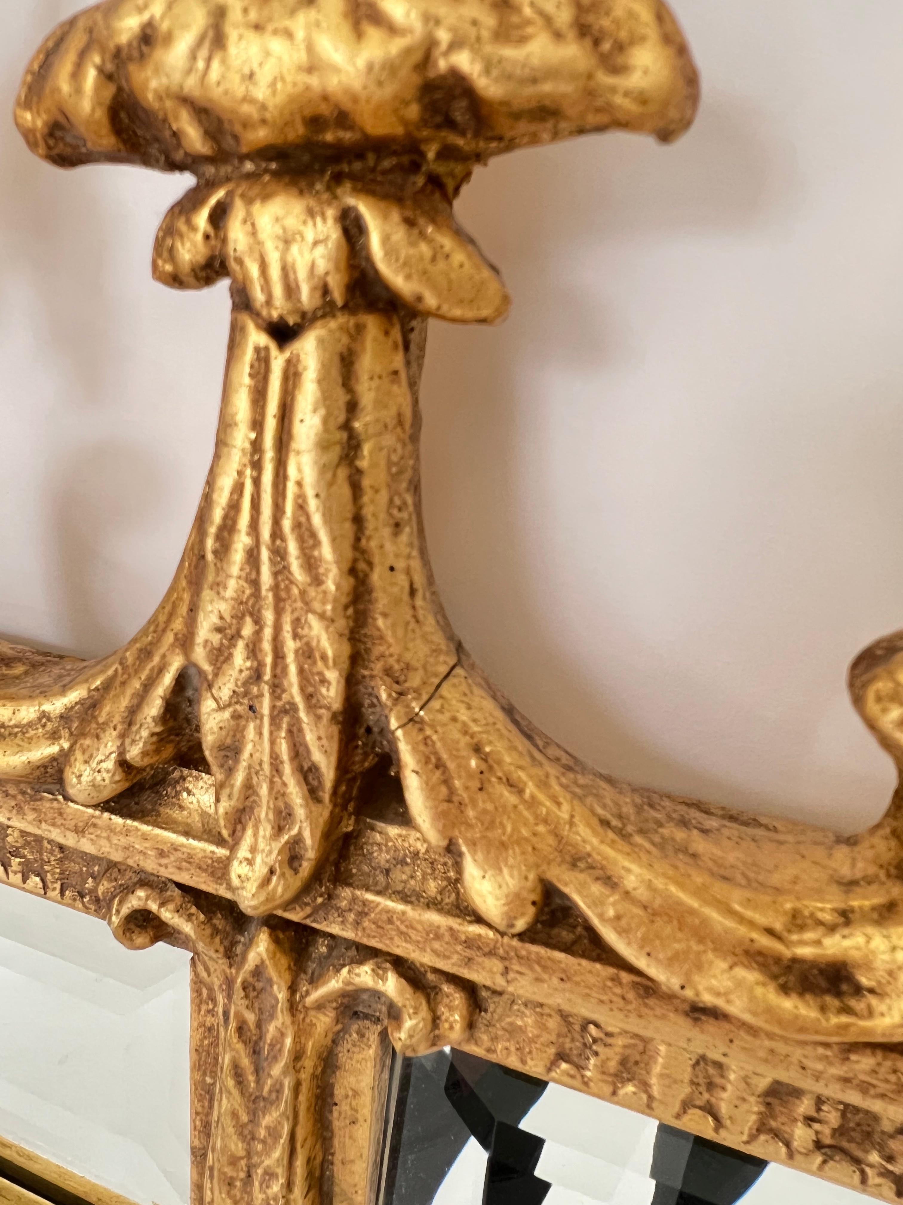 Pair of Double Bordered Hand Gilded Mirrors For Sale 4
