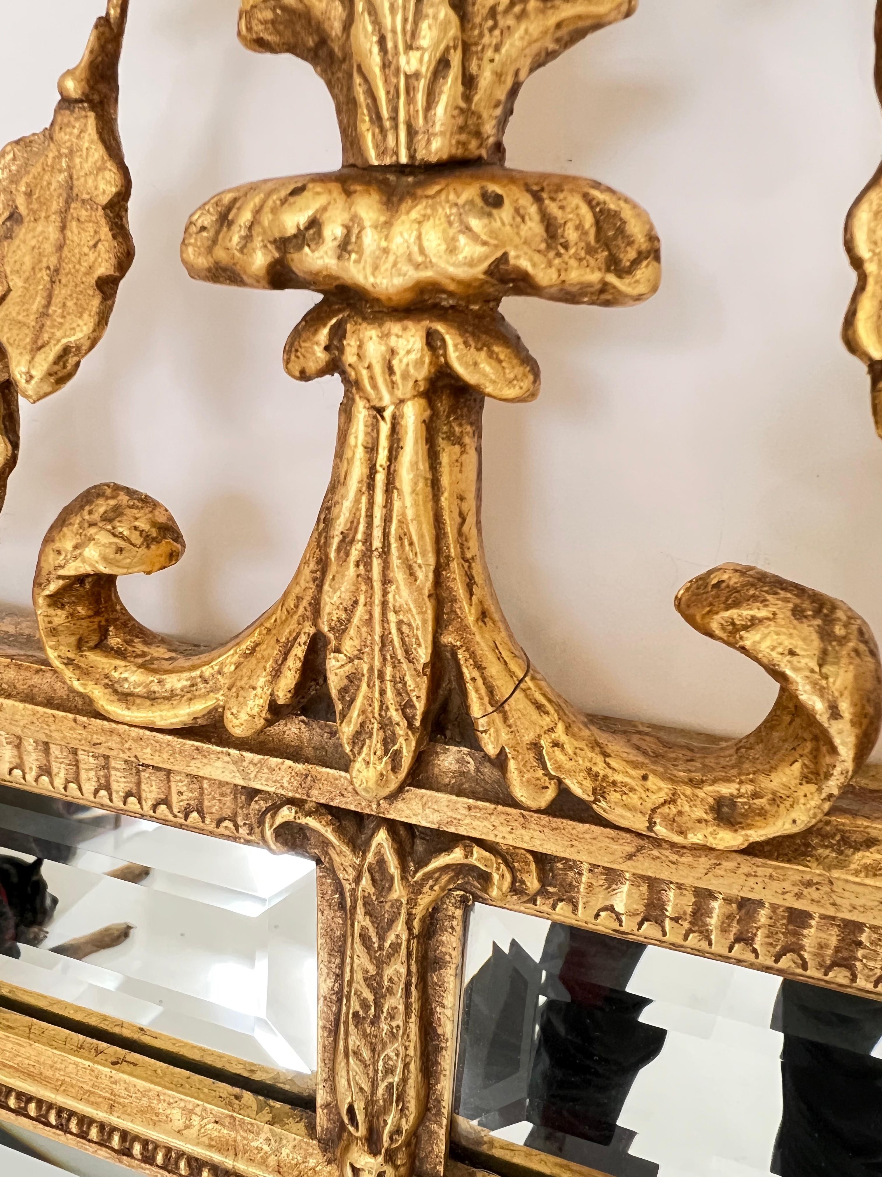Pair of Double Bordered Hand Gilded Mirrors For Sale 5