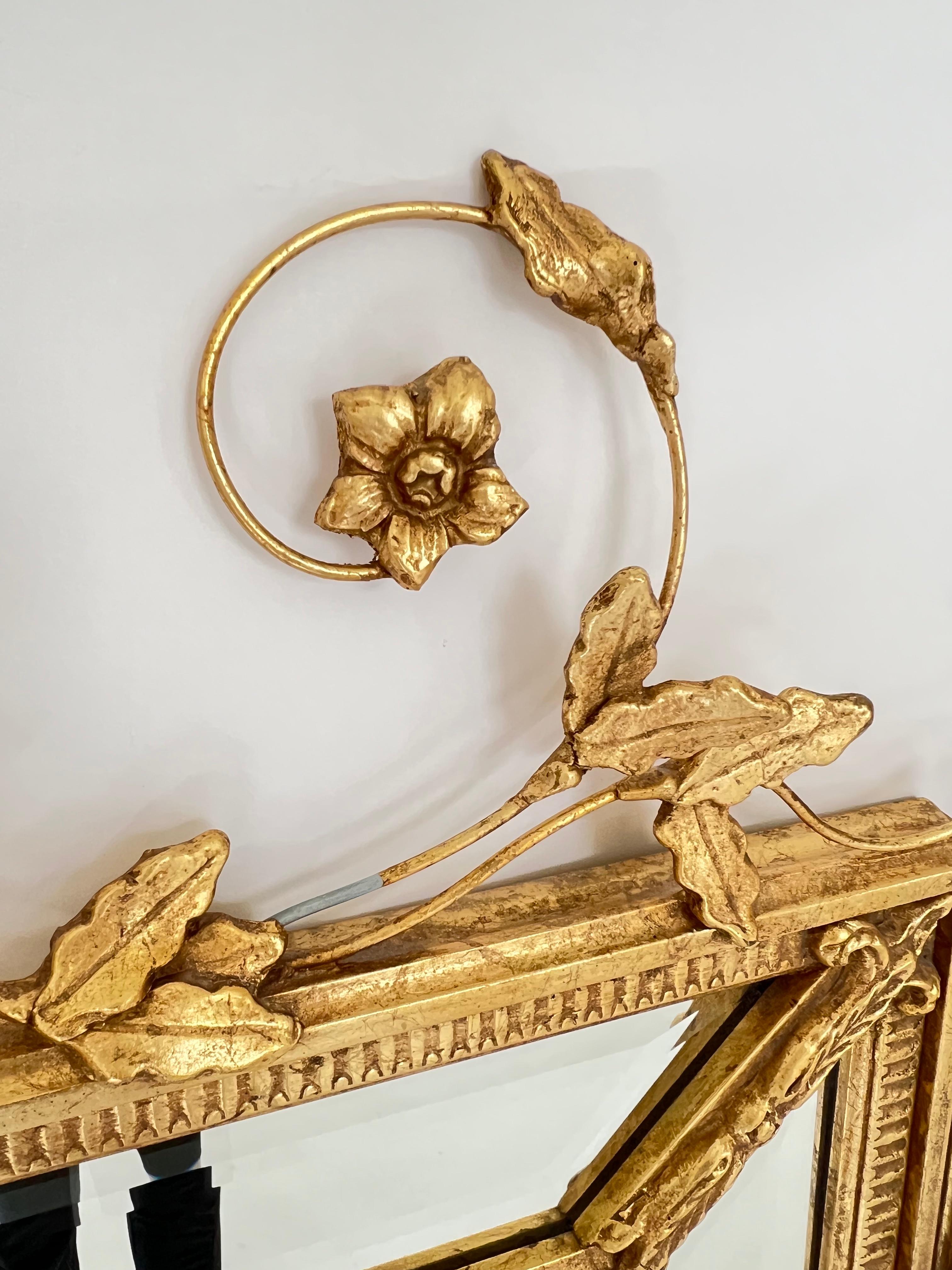 Pair of Double Bordered Hand Gilded Mirrors For Sale 7