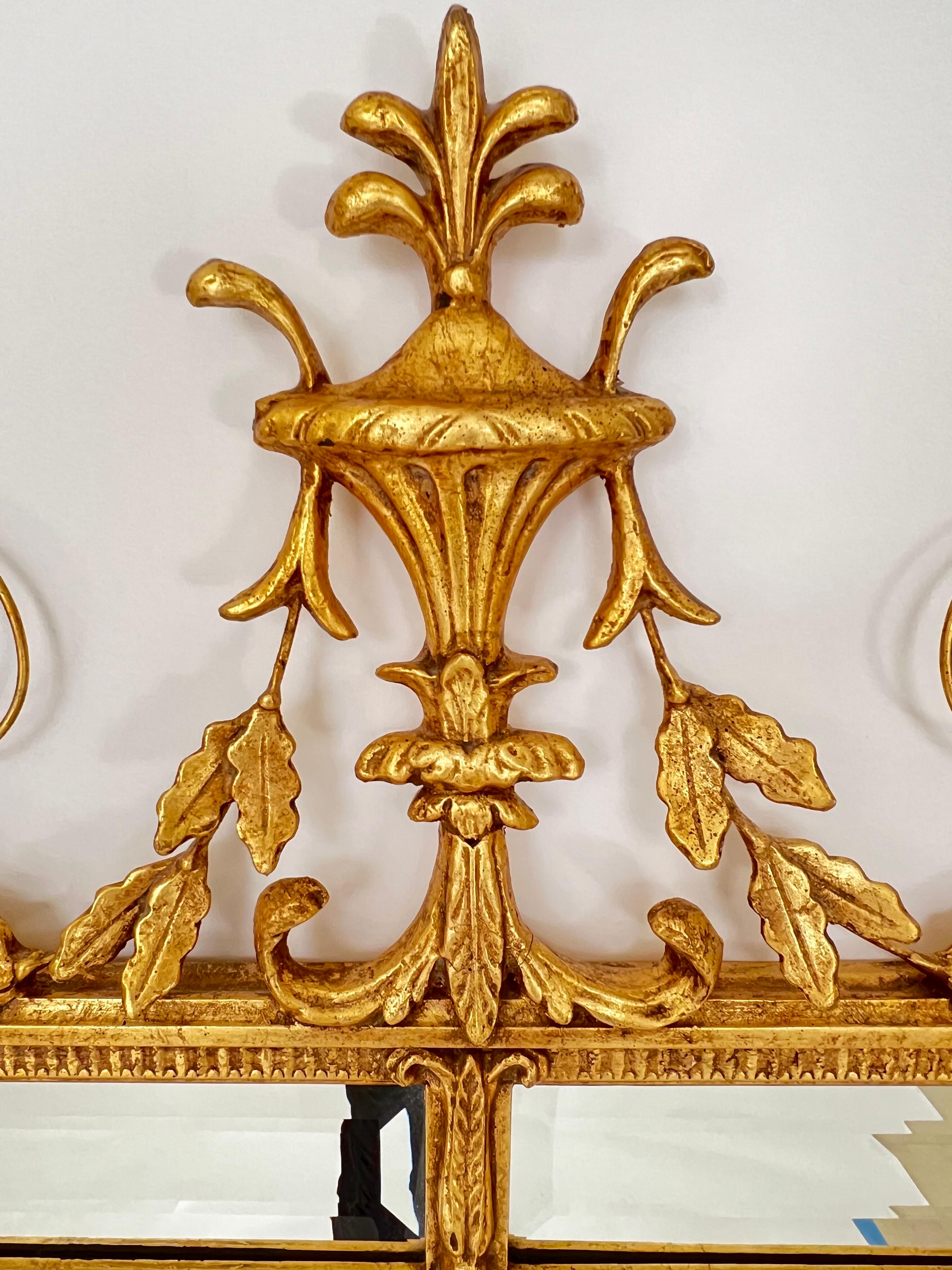 Pair of Double Bordered Hand Gilded Mirrors For Sale 8