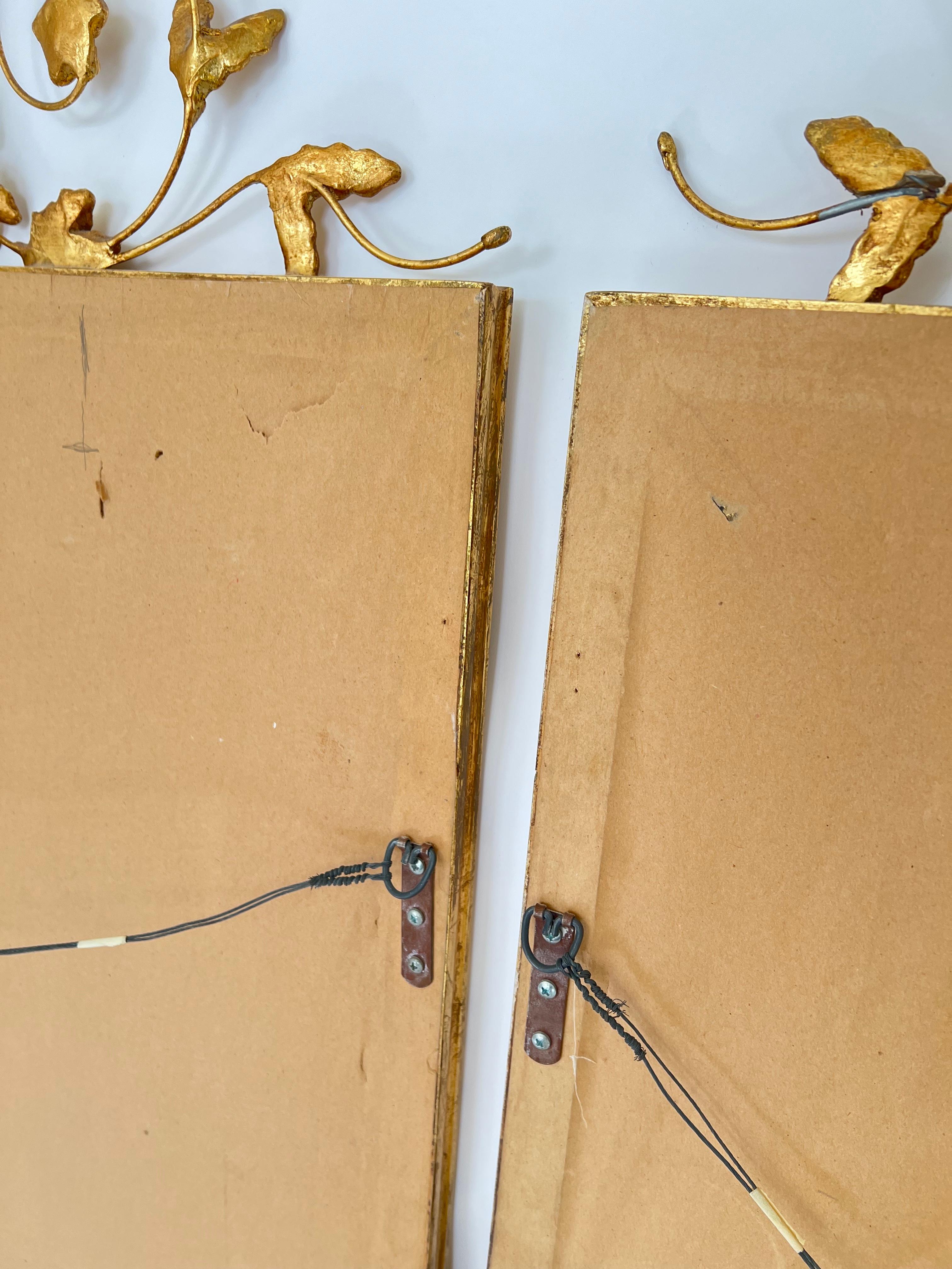 Pair of Double Bordered Hand Gilded Mirrors For Sale 11