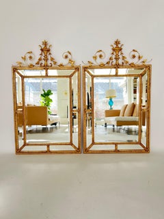 Pair of Double Bordered Hand Gilded Mirrors