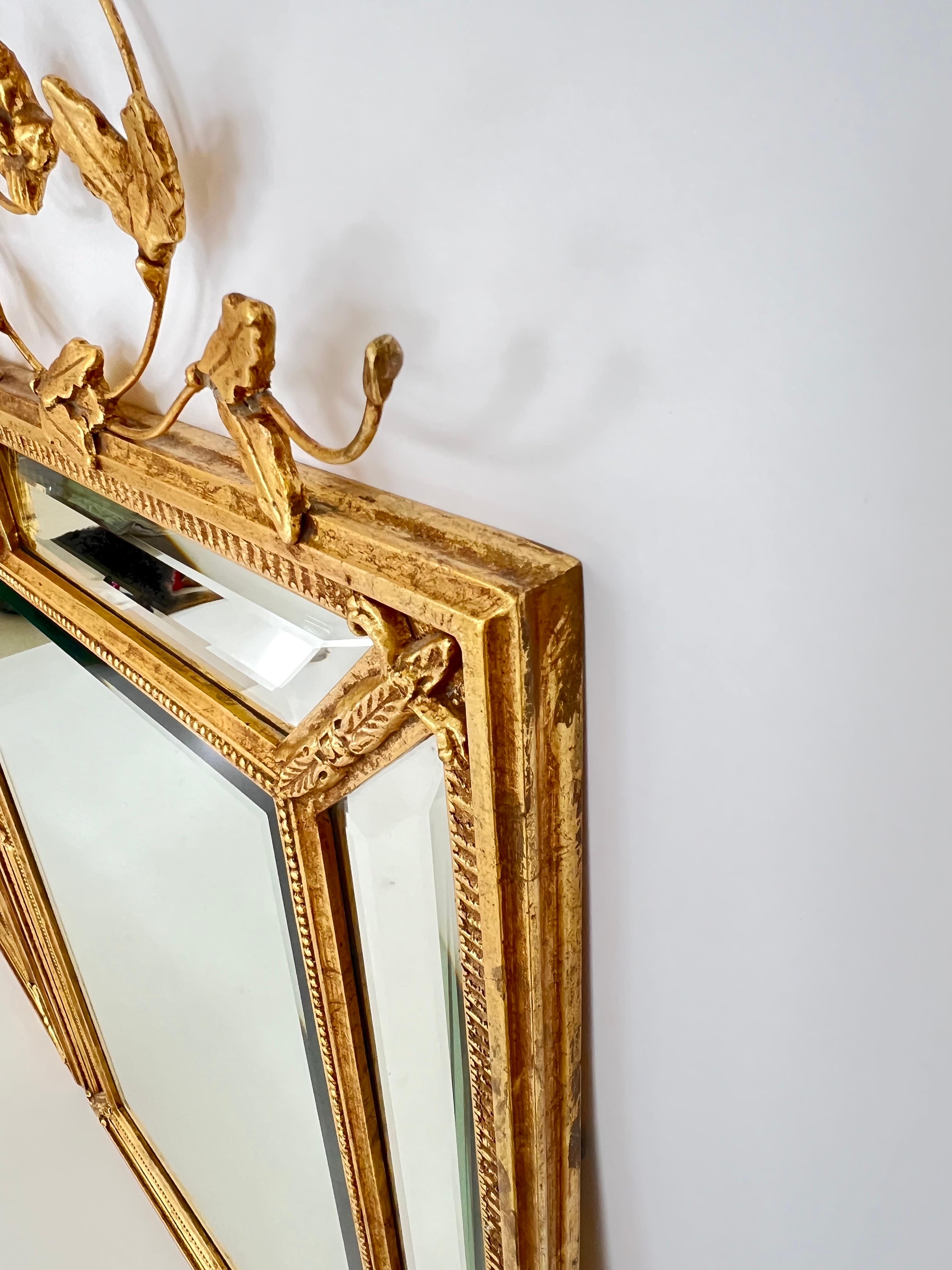Pair of Double Bordered Hand Gilded Mirrors For Sale 2
