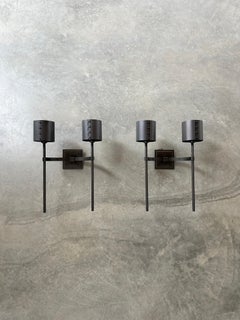 Pair of Double Bronze Aureole Sconces by Solis Betancourt for Holly Hunt
