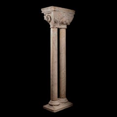 Pair of Double Cloister Capitals on Two Columns, Toulouse, 14th Century