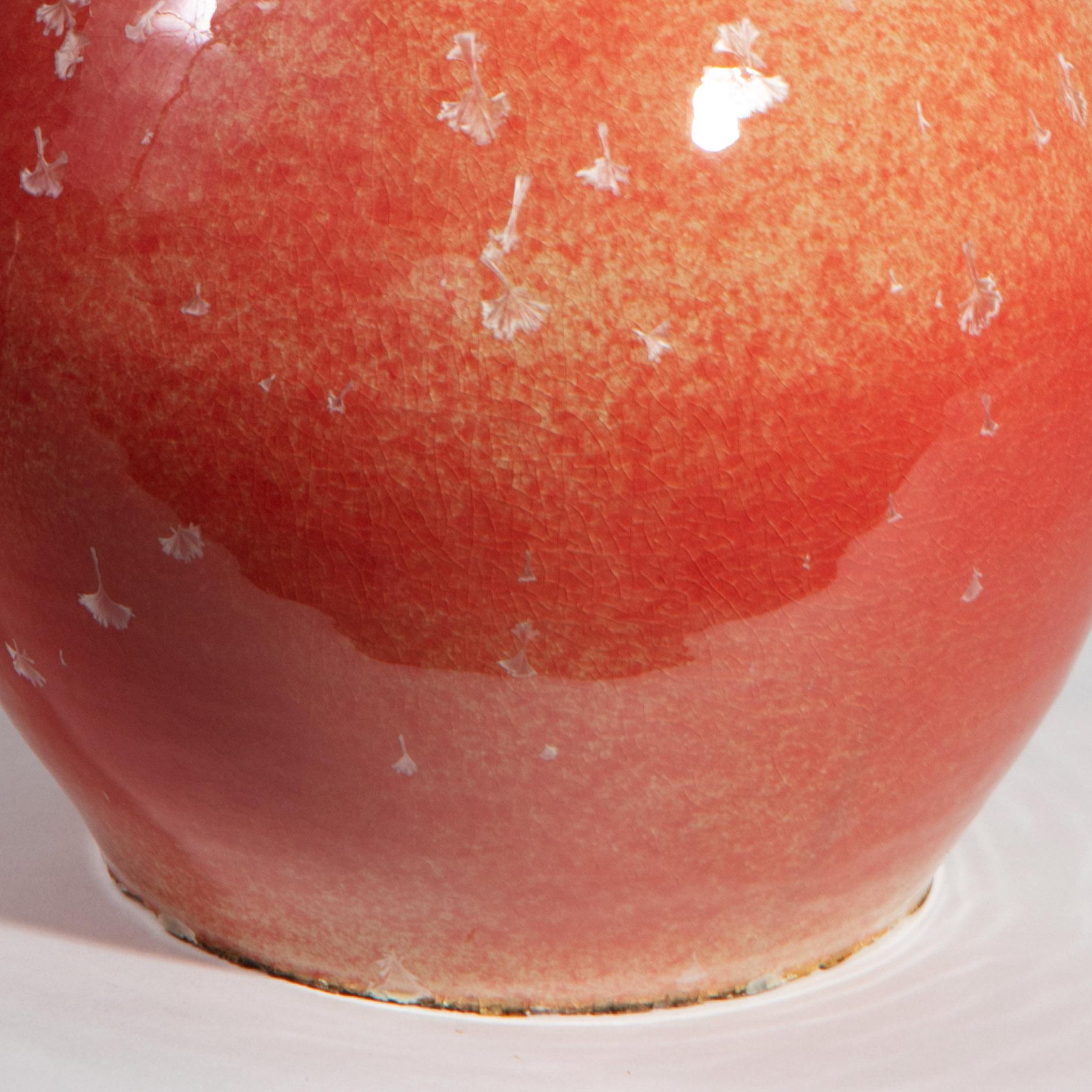 Céramique Paire de lampes de table en céramique à double gourde et émail cristallin en vente