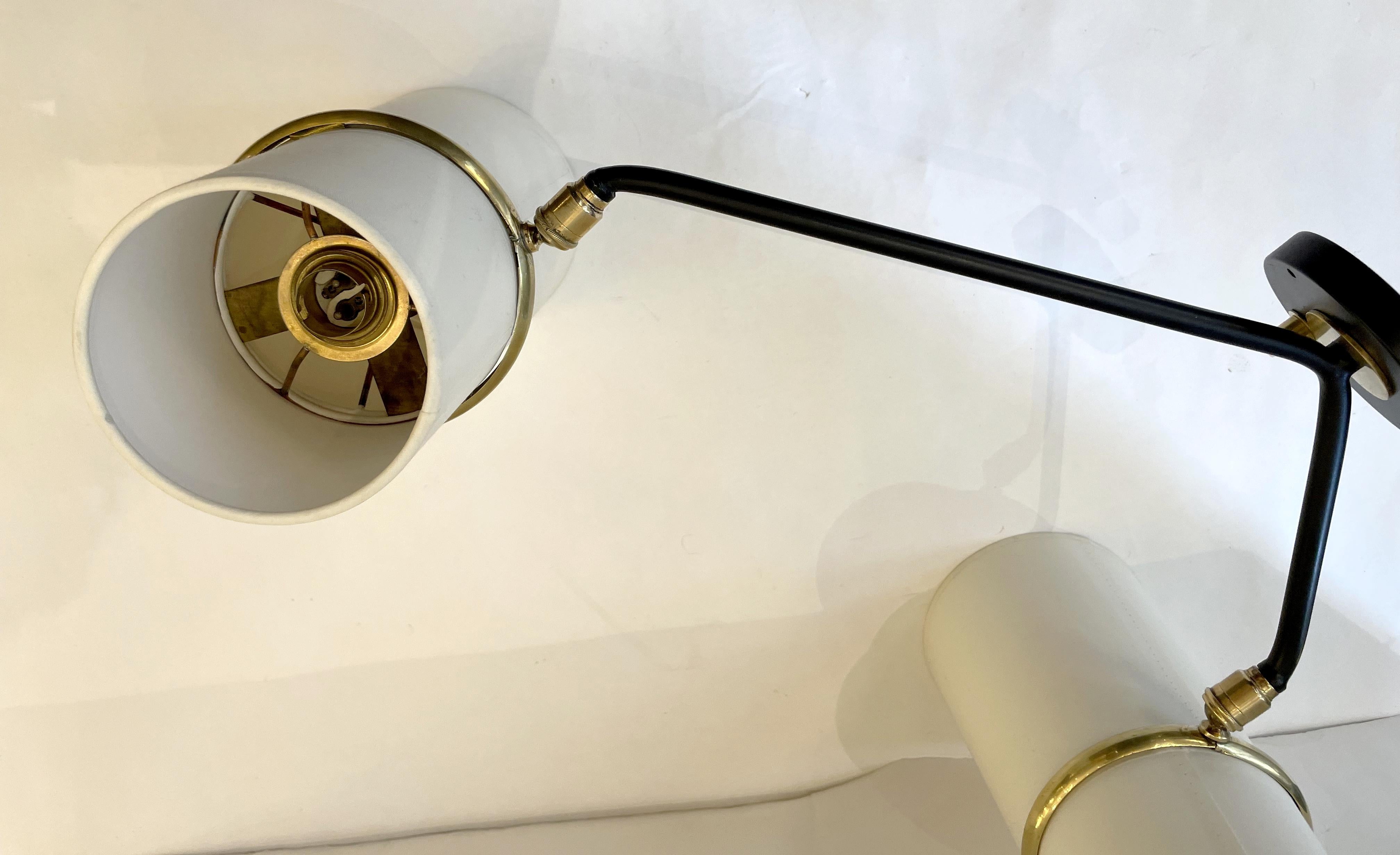 Pair of Double, Light Wall Lights, Maison Lunel France circa 1950 4