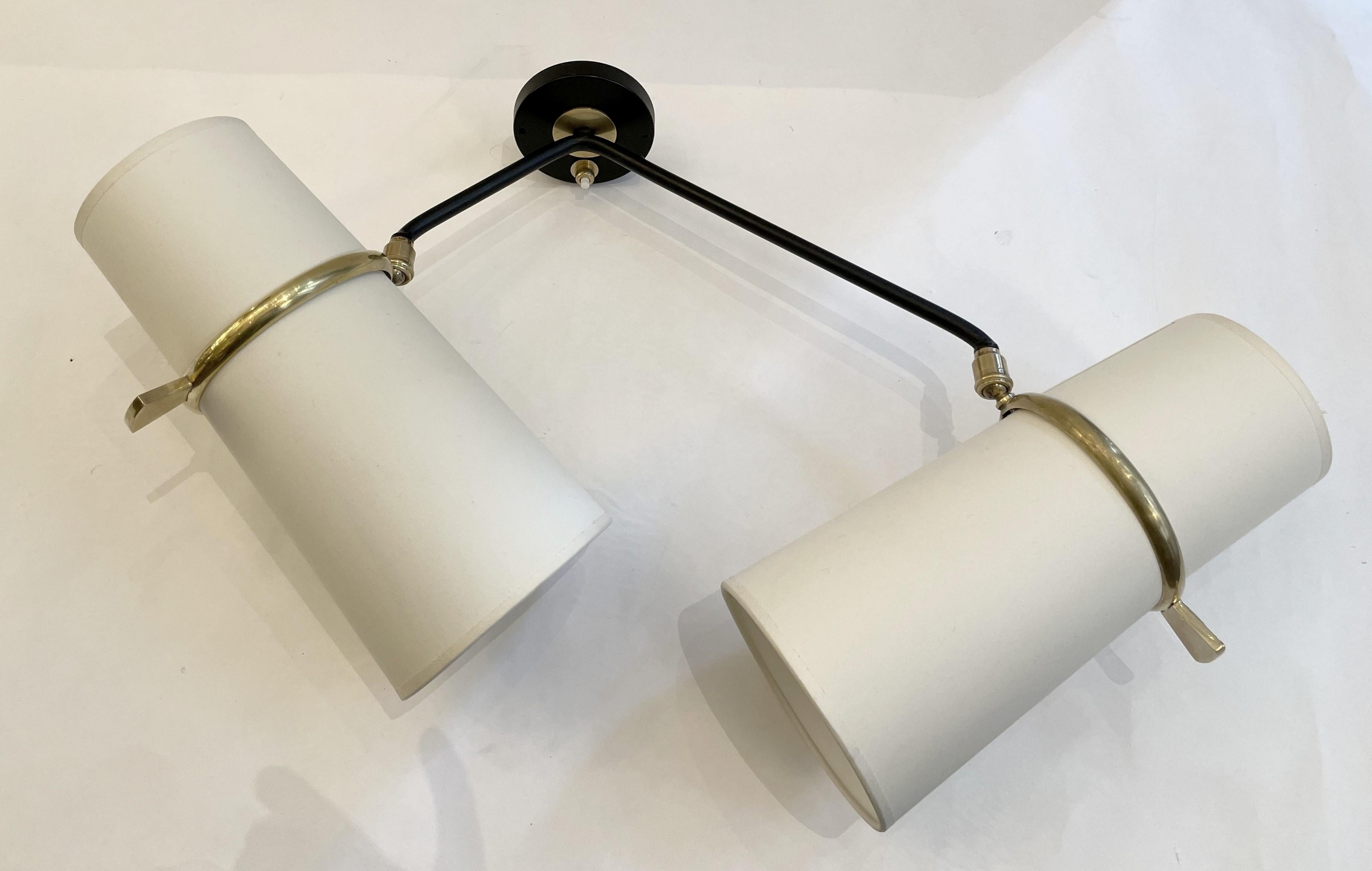 Pair of Double, Light Wall Lights, Maison Lunel France circa 1950 In Good Condition In Paris, FR