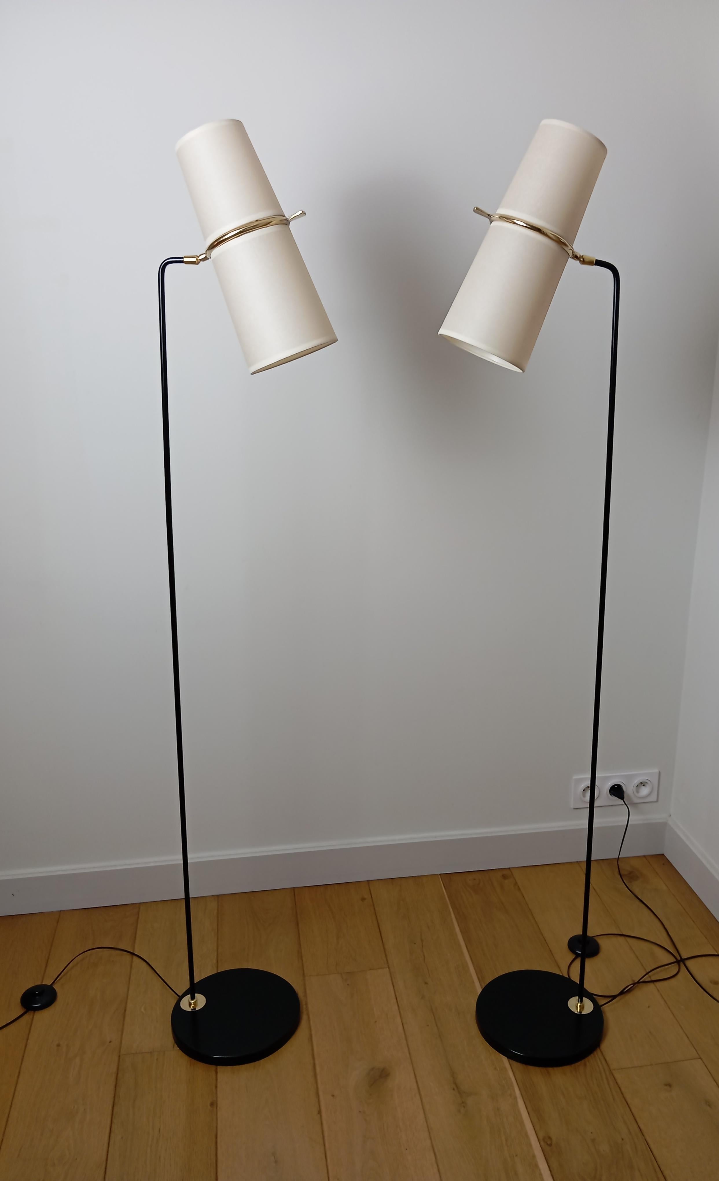 Paire de lampadaires à double éclairage, R. Lunel. en vente 1