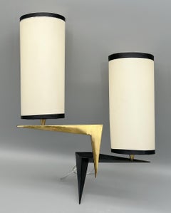 Pair of double-lighting wall lights, Maison Arlus, Paris, France, circa 1950