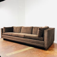 Pair of Double Pedestal Base Tuxedo Sofas