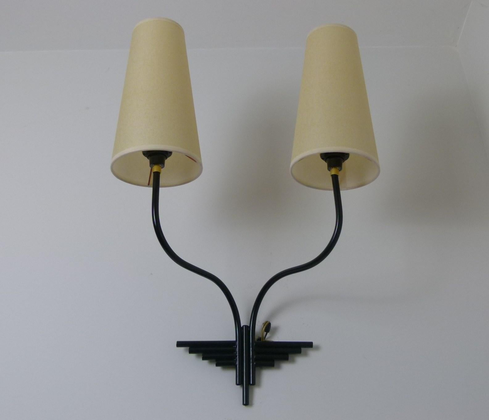 20th Century Pair of Double Sconce French Work, circa 1950
