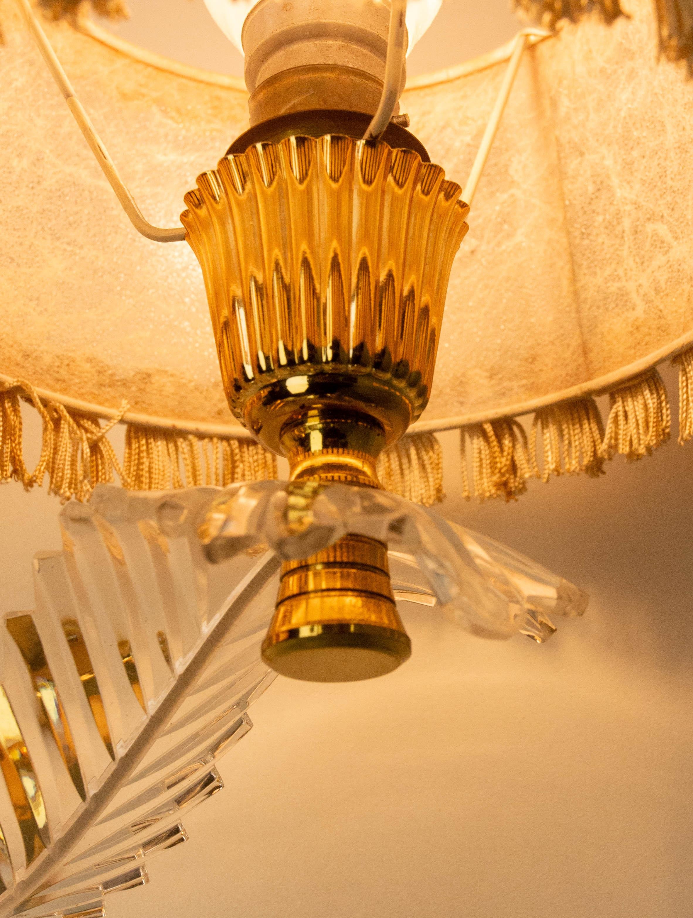 Pair of Double Sconces Brass and Resin with Lampshades, Louis XV style c 1960 en venta 4
