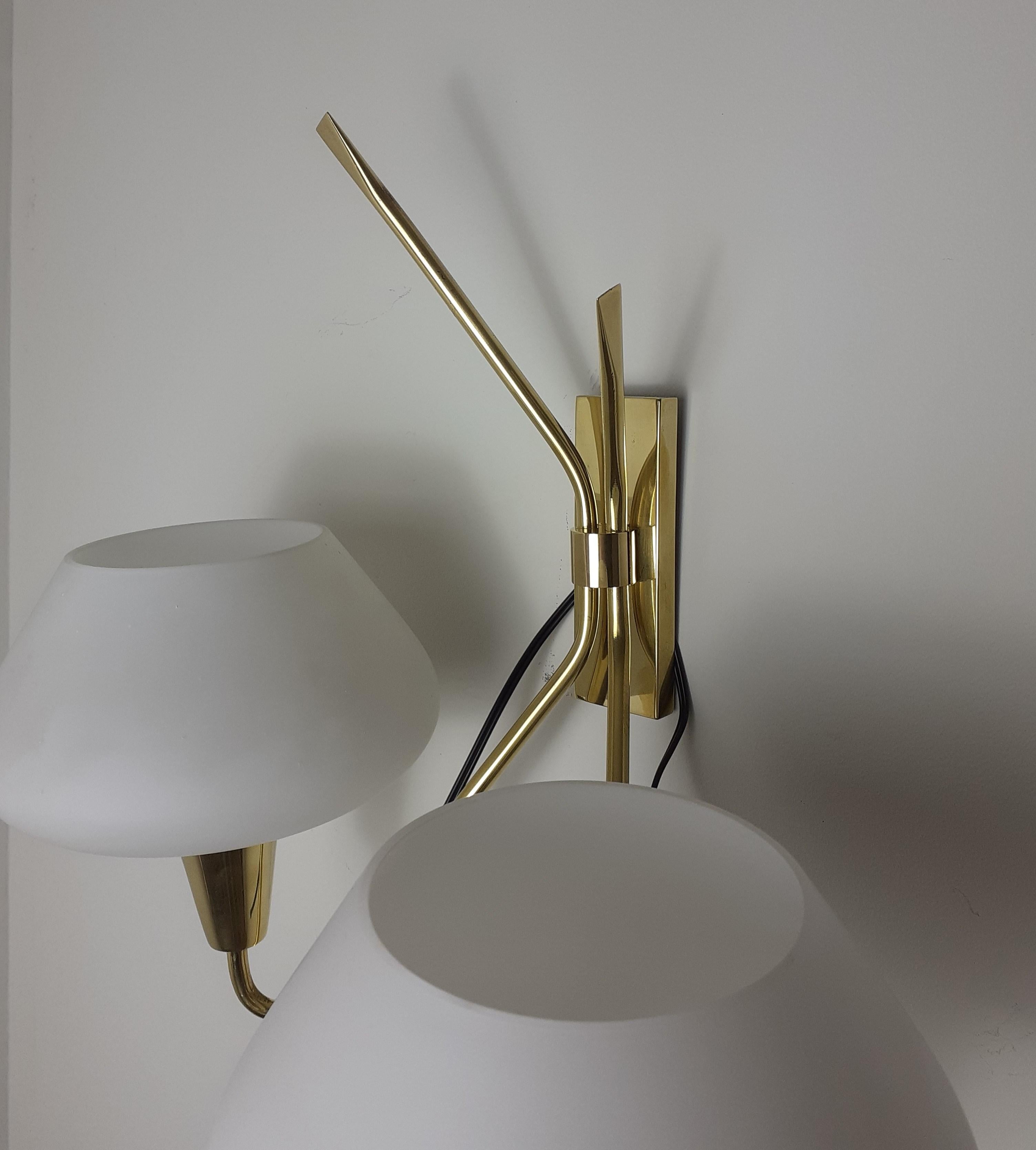 Pair of Double Sconces from the 1950s by Maison Lunel For Sale 10