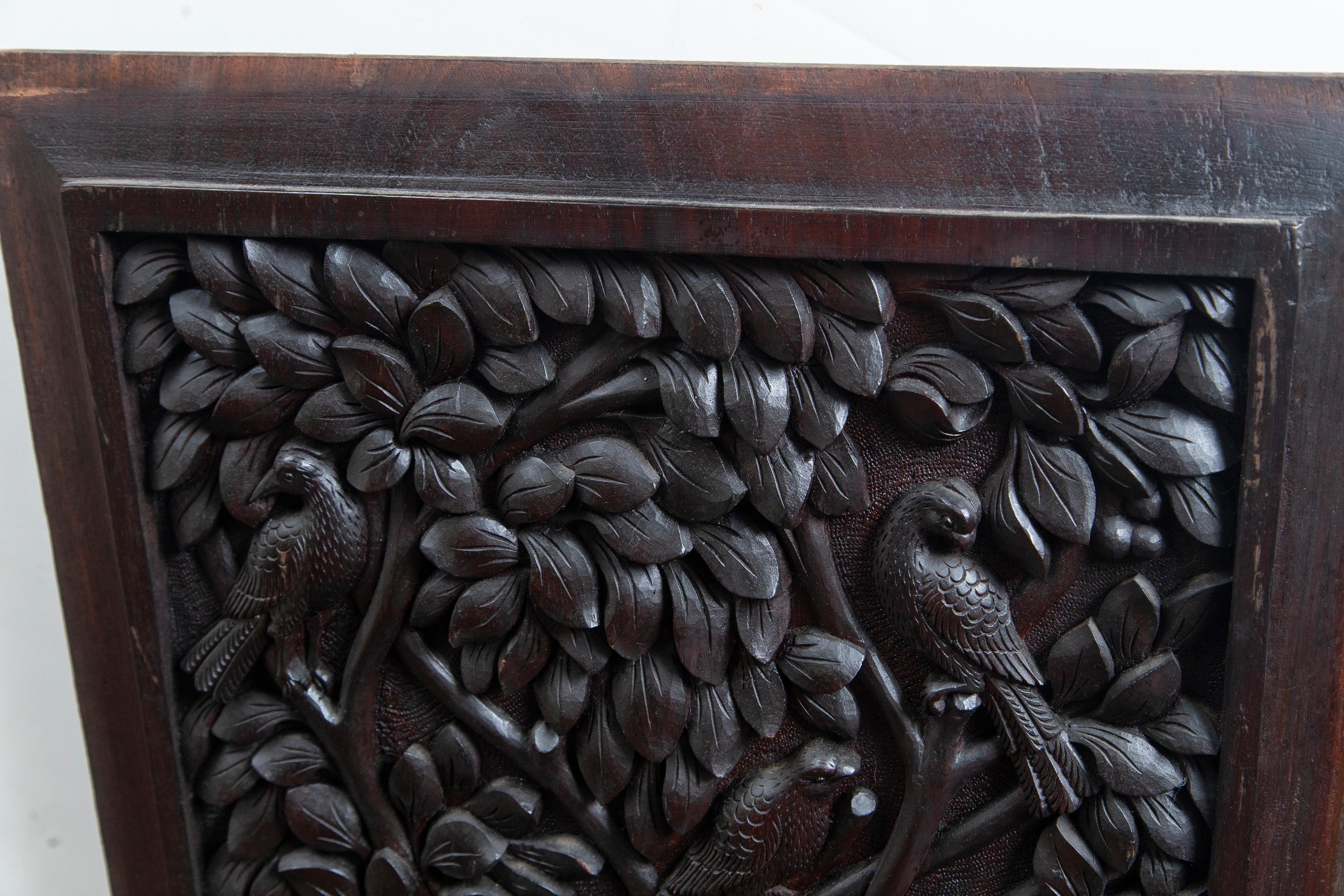 Paire de panneaux double face en bois sculpté d'Inde du Sud en vente 2
