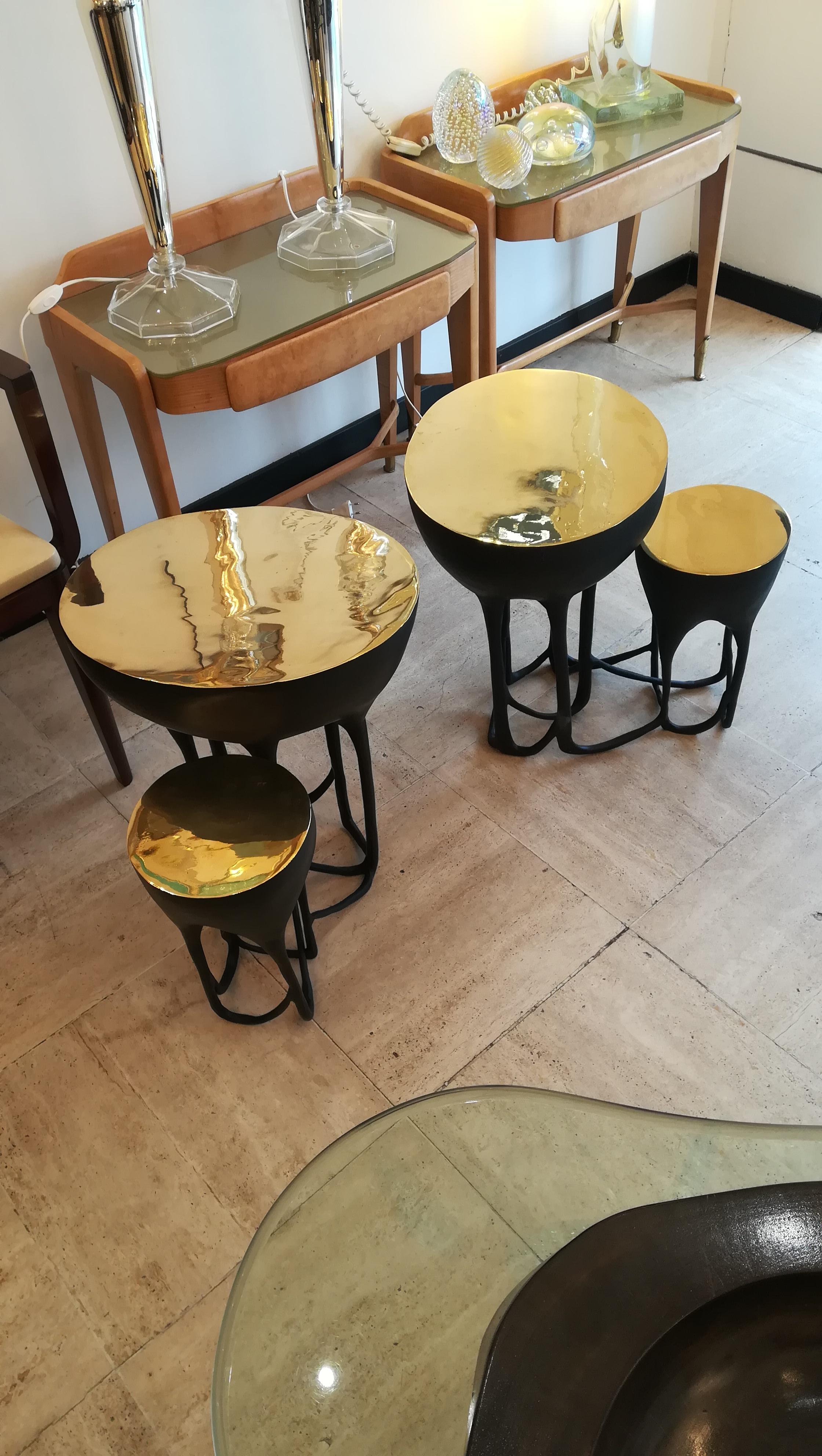 Pair of Double Top Bronze Side Tables 6