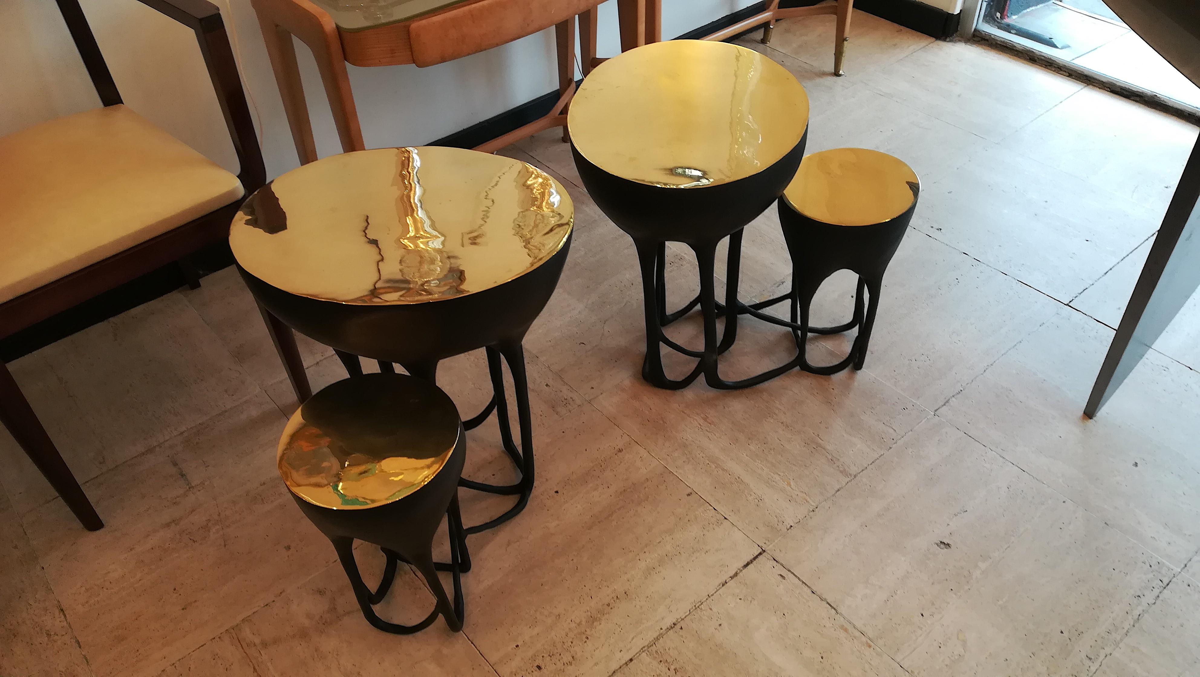 Pair of Double Top Bronze Side Tables 3