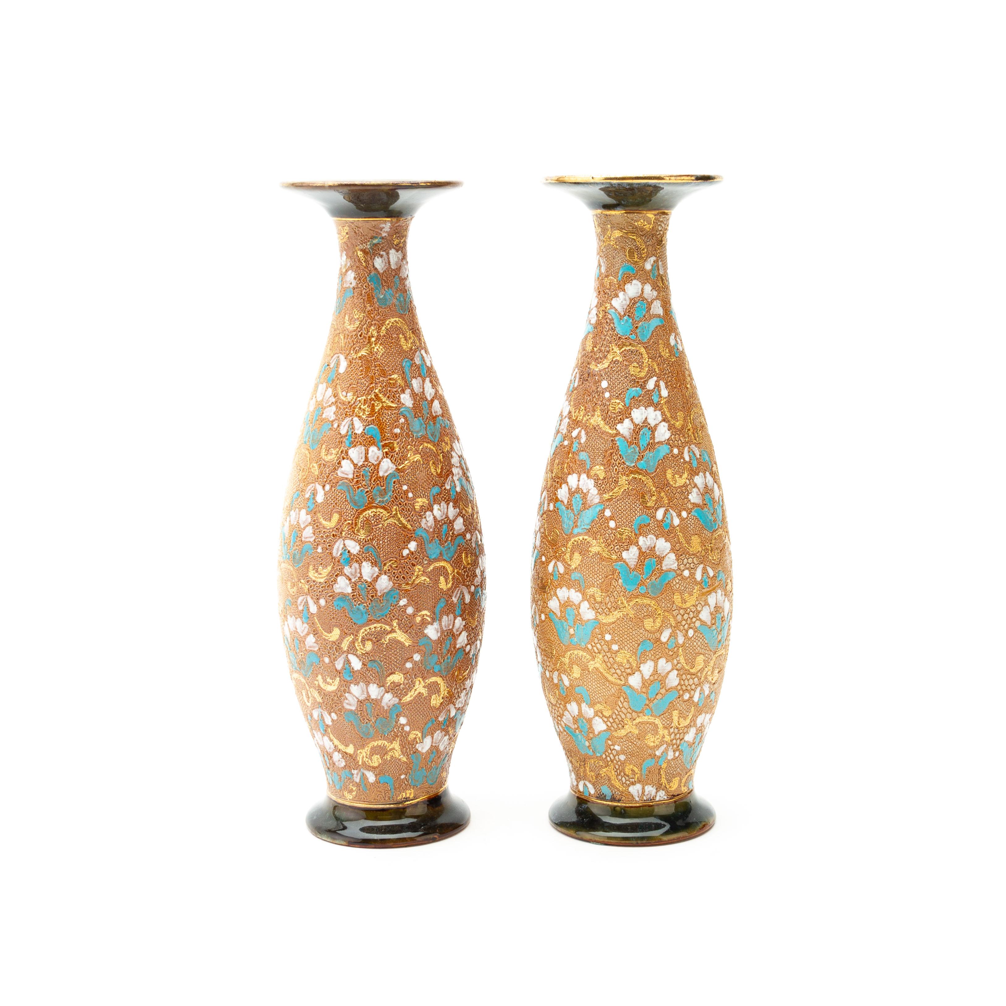 Pair of Doulton Lambeth Enamelled Stoneware Vases 19th Century
Good condition
Free international shipping.