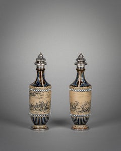 Pair of Doulton Lambeth Perfume Bottles, Dated 1876