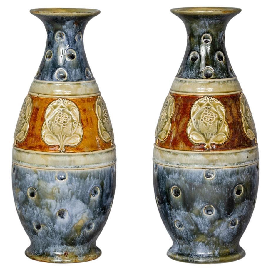 Pair of Doulton Lambeth Terracotta Vases, circa 1910