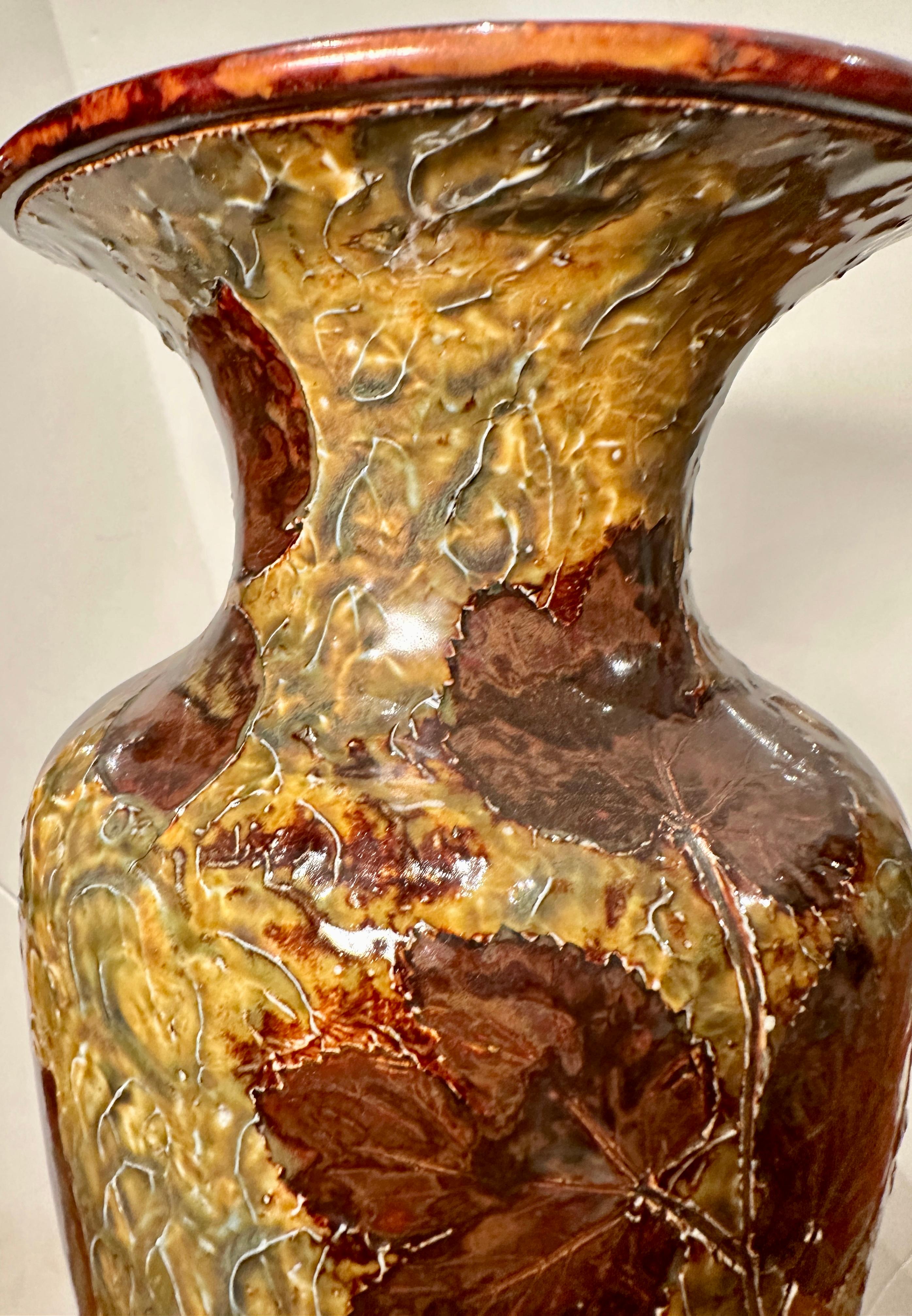 Pair of Doulton Lambeth vases, circa 1890.