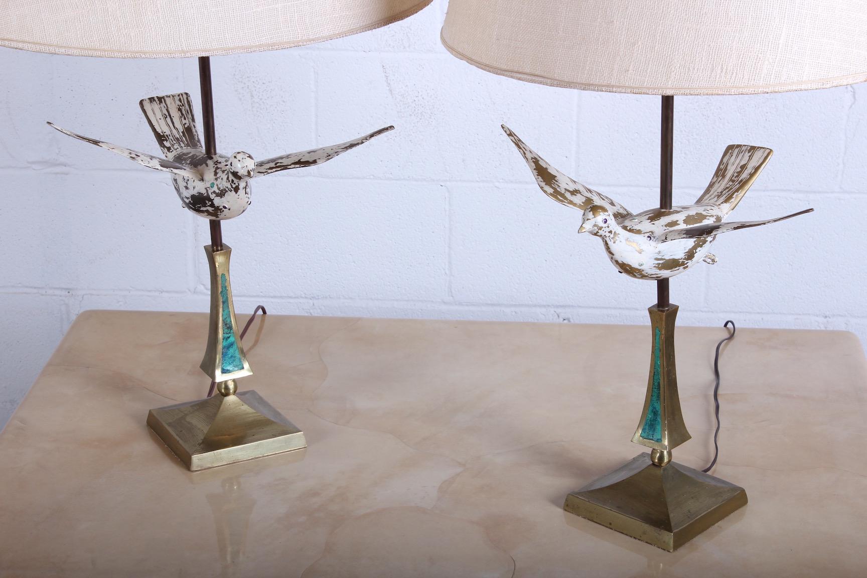 Pair of Dove Lamps by Pepe Mendoza 7