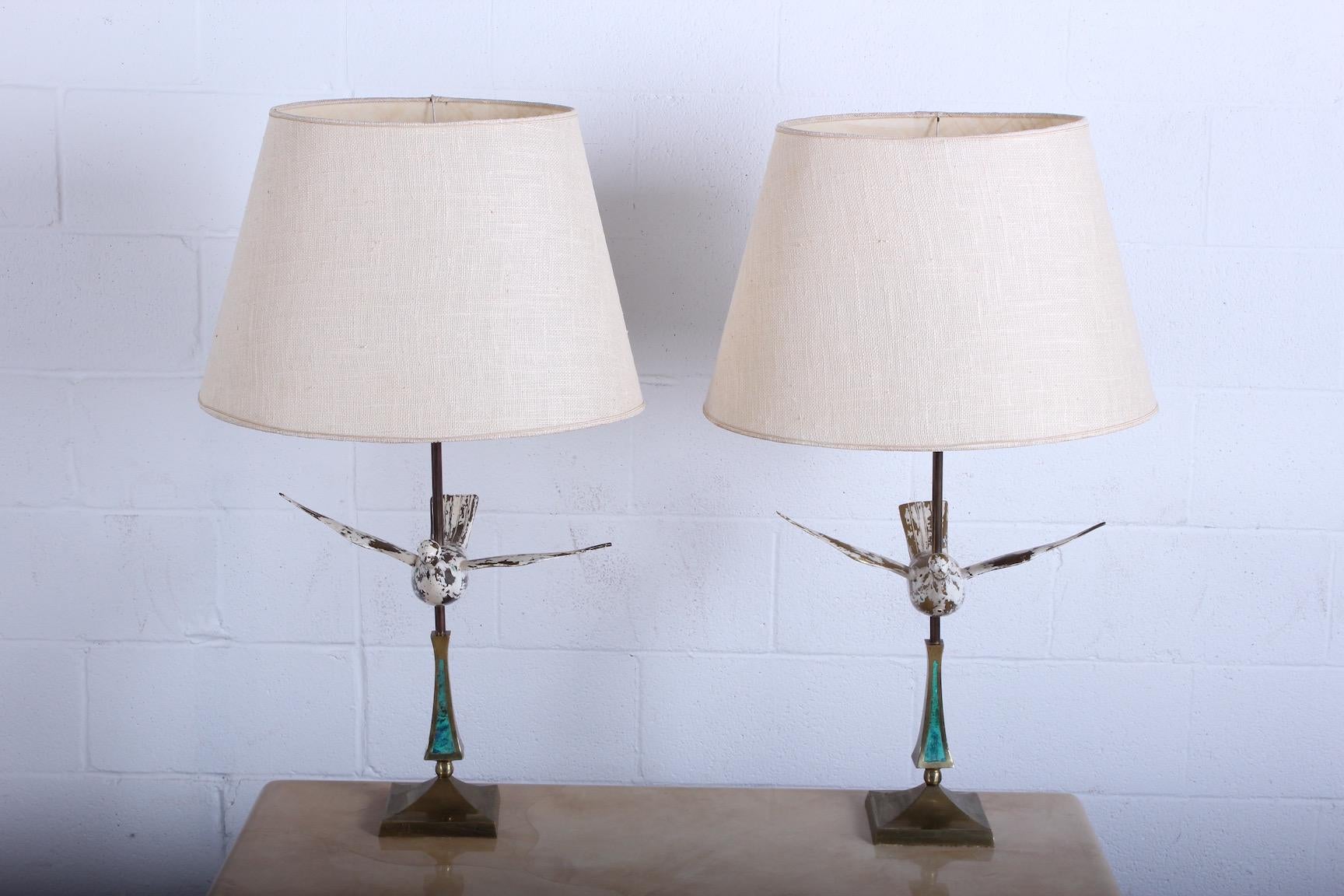 Pair of Dove Lamps by Pepe Mendoza In Good Condition In Dallas, TX