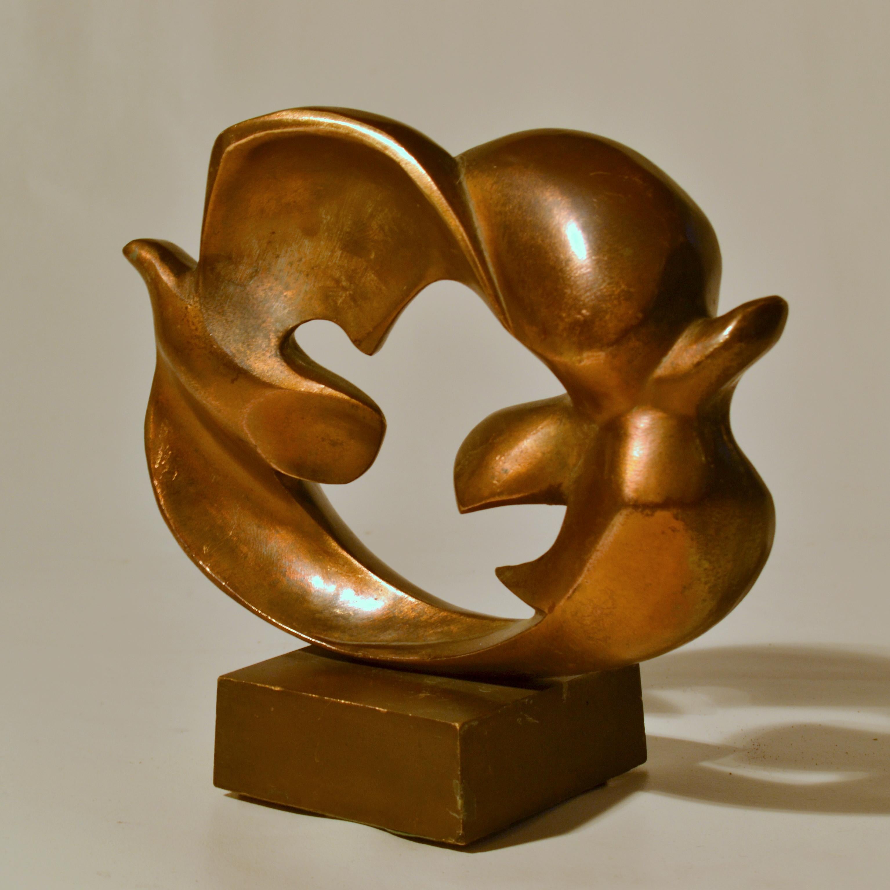 Pair of Doves Sculpture Cast Bronze, French by Coutelle, 1960s In Excellent Condition In London, GB