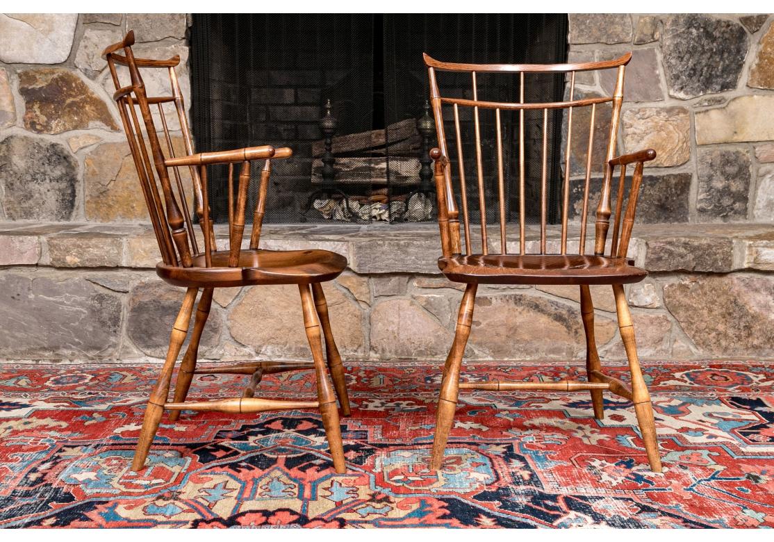 American Pair Of  D.R. Dimes Bird Cage Windsor Arm Chairs For Sale