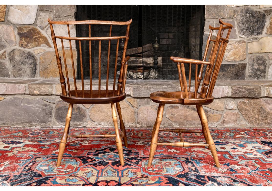 20th Century Pair Of  D.R. Dimes Bird Cage Windsor Arm Chairs For Sale