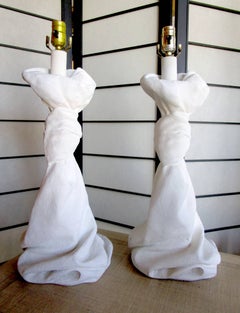 Pair of Draped Plaster Lamps after John Dickinson